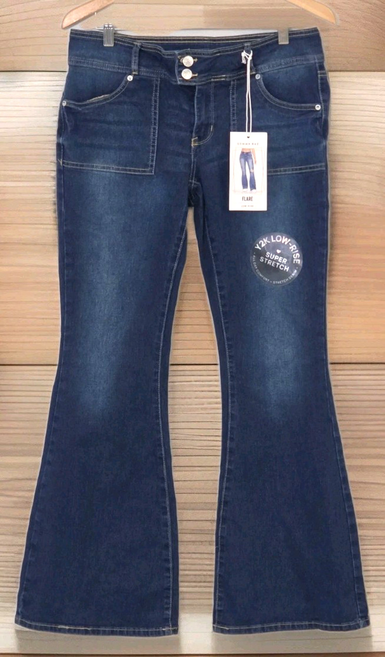 Gemma Rae Flare Leg Marlene Jeans Y2K Super Stretch LowRise Denim 11/30x30 NWT